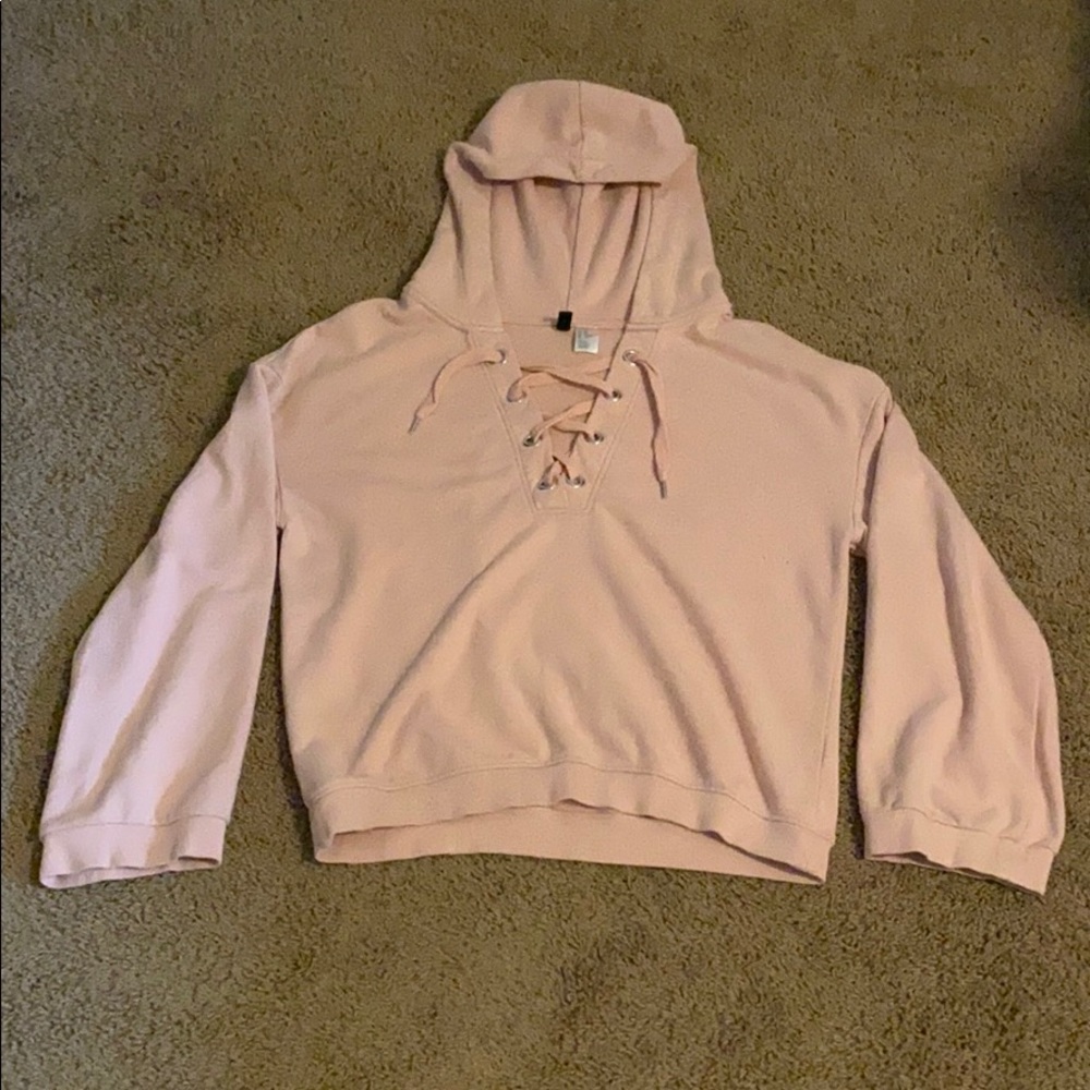 Pink cropped hoodie
